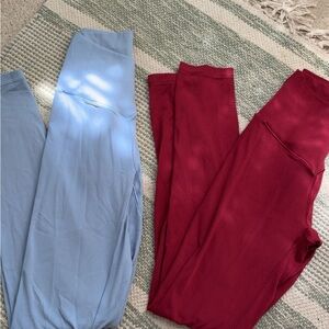 Aerie Blue and Red Leggings